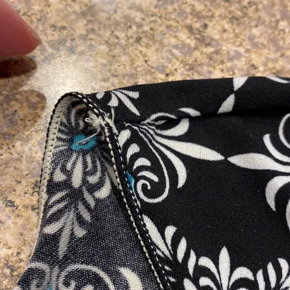 Max Studio Dress Small With Cute Tie! Black Turquoise and White - Picture 10 of 16